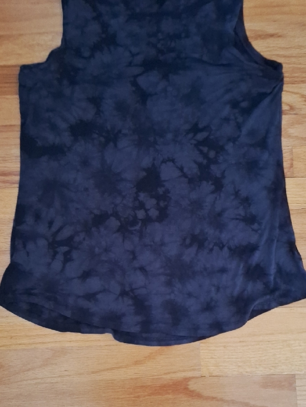 Tahari Black Tank Top Womens M Medium Workout Tank Top Long Tank Top Tie Dye - Picture 3 of 5